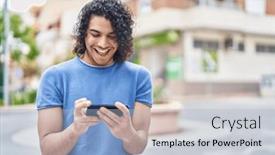  Presentation with confident - Presentation with young-latin-man-smiling-confident background and a  colored foreground