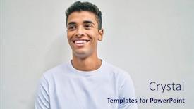  Presentation with walking - Amazing presentation having young-latin-man-smiling-happy backdrop and a sky blue colored foreground