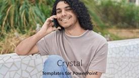  Presentation with man sitting bench - 