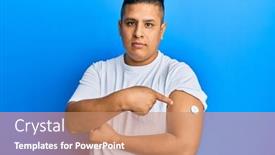  Presentation with simple - PPT layouts having young-latin-man-using-glucose background and a coral colored foreground