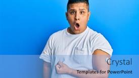  Presentation with mouth - Amazing slide set having young-latin-man-using-glucose backdrop and a light blue colored foreground
