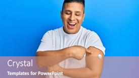  Presentation with crazy - Beautiful presentation theme featuring young-latin-man-using-glucose backdrop and a  colored foreground