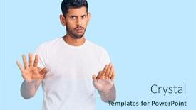  Presentation with forbidden - Presentation theme with young-latin-man-wearing-casual background and a cool aqua colored foreground