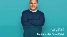  Presentation with clothes - PPT theme featuring young-latin-man-wearing-casual background and a ocean colored foreground