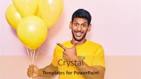  Presentation with happiness - Beautiful slides featuring young-latin-man-wearing-t backdrop and a gold colored foreground