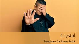  Presentation with fear - Slides enhanced with young-latin-priest-man-standing background and a yellow colored foreground