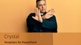  Presentation with negative - Slide set consisting of young-latin-priest-man-standing background and a gold colored foreground