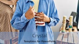  Presentation with clothing - Presentation consisting of young-latin-robber-woman-stealing background and a teal colored foreground