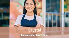  Presentation with group of three young girl - Colorful slides enhanced with young-latin-shopkeeper-girl backdrop and a coral colored foreground