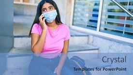  Presentation with medical student - PPT layouts with young-latin-student-girl-wearing background and a light blue colored foreground
