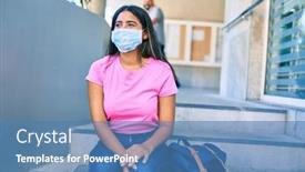  Presentation with medical student - PPT layouts having young-latin-student-girl-wearing background and a teal colored foreground