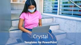  Presentation with medical laptop - Amazing presentation design having young-latin-student-girl-wearing backdrop and a teal colored foreground