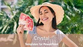  Presentation with latin americacinema - Theme having young-latin-tourist-girl background and a coral colored foreground