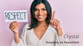  Presentation with respect - Theme consisting of young-latin-transsexual-transgender-woman background and a coral colored foreground