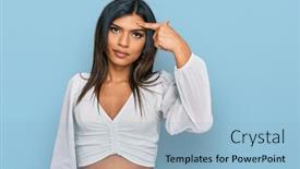  Presentation with acne woman - Audience pleasing slide deck consisting of young-latin-transsexual-transgender-woman backdrop and a light blue colored foreground