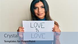  Presentation with transgender - PPT theme having young-latin-transsexual-transgender-woman background and a light blue colored foreground