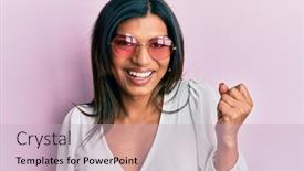  Presentation with transgender - Presentation theme consisting of young-latin-transsexual-transgender-woman background and a soft green colored foreground