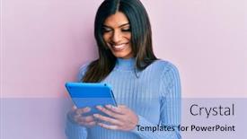  Presentation with transgender - Beautiful presentation theme featuring young-latin-transsexual-transgender-woman backdrop and a light blue colored foreground