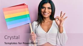  Presentation with transgender flag - Presentation theme having young-latin-transsexual-transgender-woman background and a soft green colored foreground