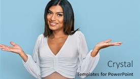  Presentation with transgender - Presentation theme enhanced with young-latin-transsexual-transgender-woman background and a light blue colored foreground