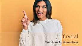  Presentation with transgender - Beautiful presentation theme featuring young-latin-transsexual-transgender-woman backdrop and a yellow colored foreground