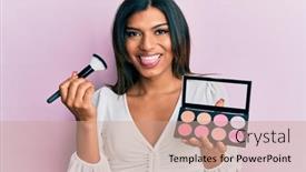  Presentation with blush - Beautiful presentation featuring young-latin-transsexual-transgender-woman backdrop and a coral colored foreground