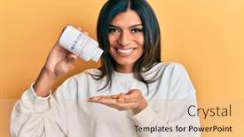  Presentation with transgender - Amazing PPT theme having young-latin-transsexual-transgender-woman backdrop and a coral colored foreground