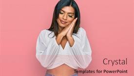  Presentation with transgender - Slide set consisting of young-latin-transsexual-transgender-woman background and a coral colored foreground