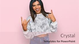  Presentation with latin music - Slide set featuring young-latin-transsexual-transgender-woman background and a lemonade colored foreground