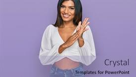  Presentation with transgender - Cool new slide deck with young-latin-transsexual-transgender-woman backdrop and a light blue colored foreground