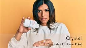  Presentation with woman crying - PPT layouts with young-latin-transsexual-transgender-woman background and a coral colored foreground