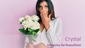  Presentation with hand holding flowers - Colorful slide deck enhanced with young-latin-transsexual-transgender-woman backdrop and a lemonade colored foreground