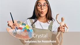  Presentation with artist - Slide set enhanced with young-latin-woman-artist-holding background and a coral colored foreground