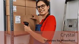  Presentation with scanning - PPT layouts consisting of young-latin-woman-ecommerce-business background and a red colored foreground