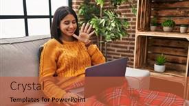  Presentation with sign language - Slides having young-latin-woman-having-video background and a red colored foreground