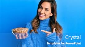  Presentation with bowl - Theme enhanced with young-latin-woman-holding-bowl background and a teal colored foreground