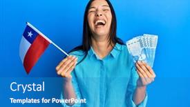  Presentation with chile - Slide set having young-latin-woman-holding-chile background and a teal colored foreground