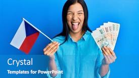  Presentation with czech republic - Cool new slides with young-latin-woman-holding-czech backdrop and a  colored foreground