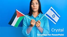  Presentation with palestine - Presentation consisting of young-latin-woman-holding-palestine background and a teal colored foreground