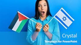  Presentation with fear - Amazing presentation theme having young-latin-woman-holding-palestine backdrop and a teal colored foreground