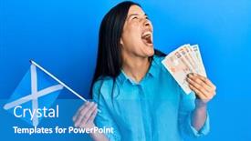  Presentation with scotland flag - Audience pleasing theme consisting of young-latin-woman-holding-scotland backdrop and a teal colored foreground