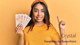  Presentation with united kingdom - Theme having young-latin-woman-holding-united background and a yellow colored foreground
