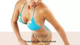  Presentation with weight - Colorful PPT theme enhanced with young latin woman holding a measuring tape over a weight scale backdrop and a coral colored foreground