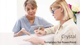  Presentation with medical procedure - PPT layouts featuring young-latin-woman-in-medical background and a lemonade colored foreground