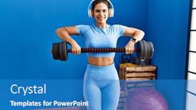  Presentation with latin music - Theme with young-latin-woman-listening background and a teal colored foreground