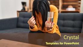  Presentation with mental - PPT theme featuring young-latin-woman-patient-holding background and a tawny brown colored foreground