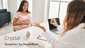 Presentation with pregnant woman - Slide set consisting of young-latin-woman-pregnant-patient background and a lemonade colored foreground