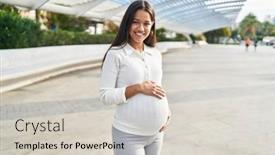  Presentation with medicine pregnant woman - PPT theme having young-latin-woman-pregnant-smiling background and a lemonade colored foreground