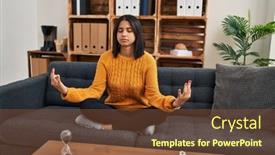  Presentation with psychology - Presentation theme with young-latin-woman-psychology-patient background and a tawny brown colored foreground