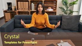  Presentation with psychology - Presentation consisting of young-latin-woman-psychology-patient background and a tawny brown colored foreground